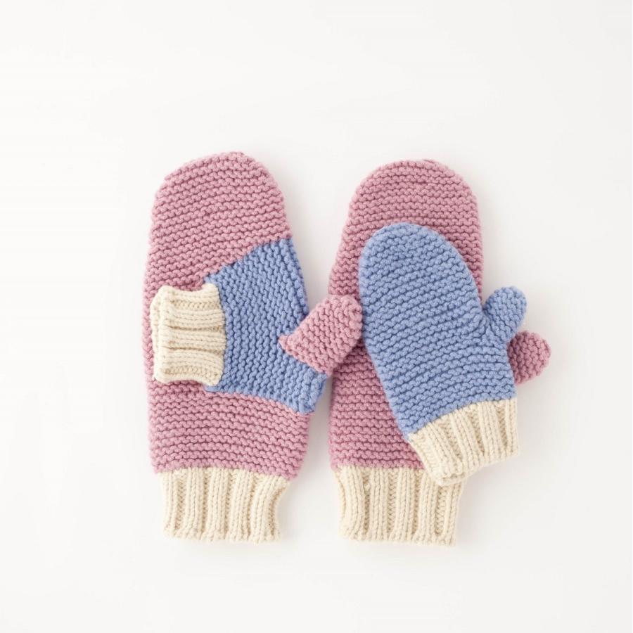 SHOKAY (ショーケイ）フォーエバー・ハンド・イン・ハンド・ミトンズ（手をつなぐ手袋　親子用・スモーキーピンク/サックスブルー/オフホワイト） | 