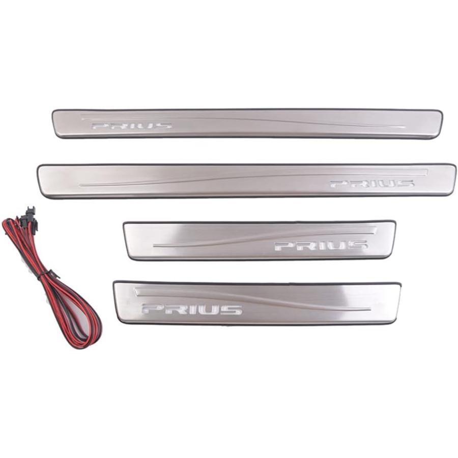トヨタ プリウス50系専用スカッフプレートLED 白発光 ステップ