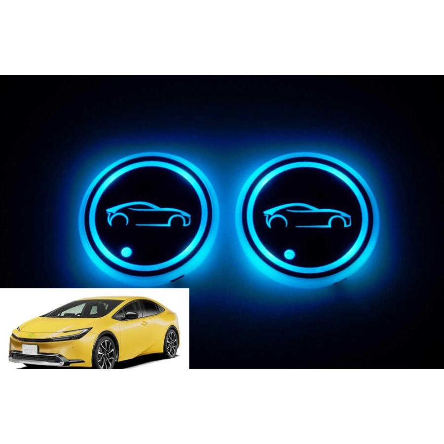 トヨタ プリウス 60系 専用 車載 イルミネーションLED 車内 カップ