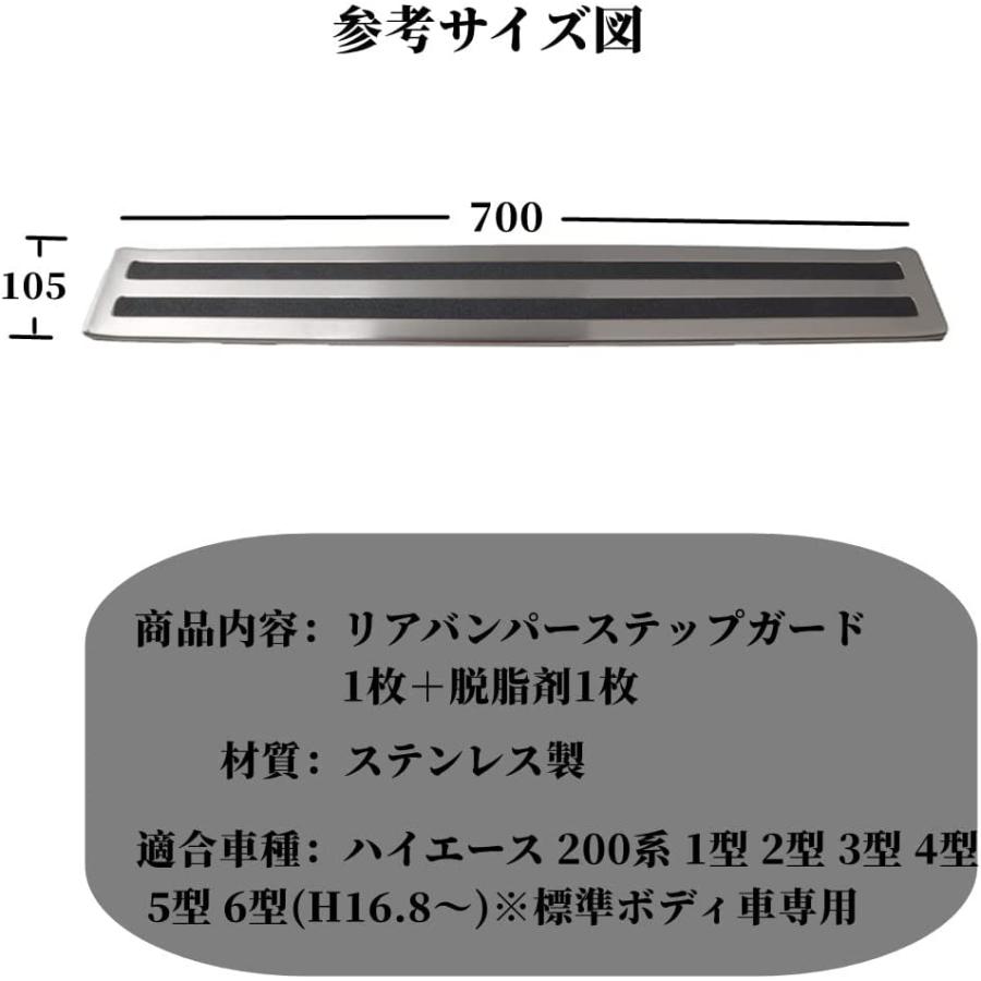ハイエース 200系 7型 新型車専用 内装リアバンパーステップガード 