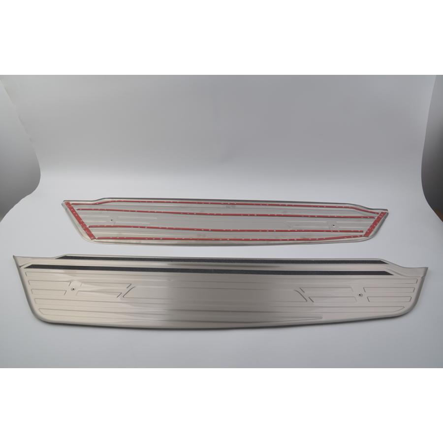 トヨタハイエース 200系1型‐8型標準スーパーGL専用LEDスカッフプレートリアサイドドア上下左右4枚セットステンレス製 ブラックとシルバー2色選び可 |  | 04