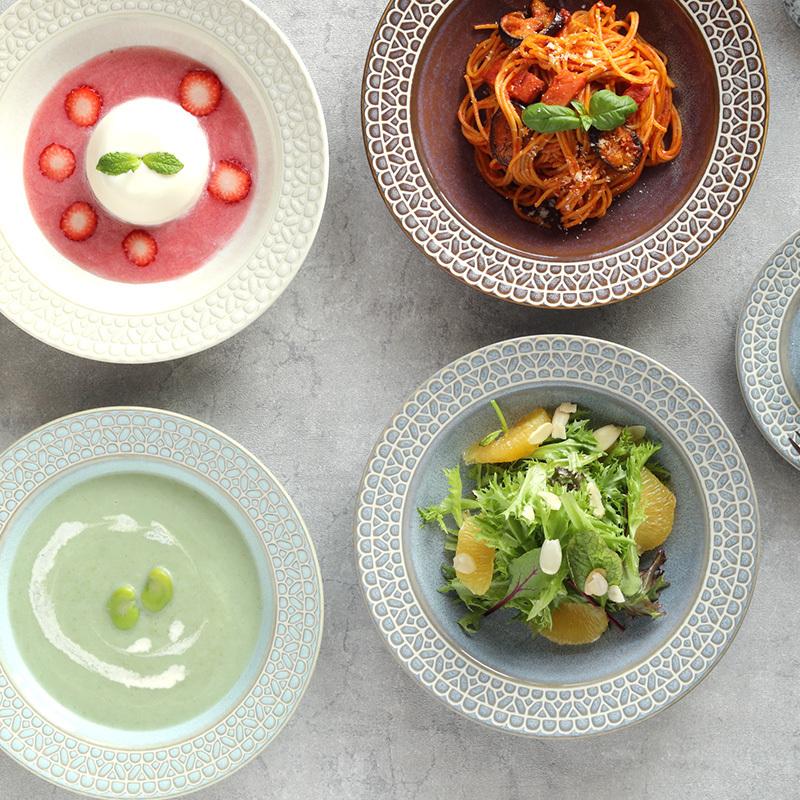 リムスープ皿 23.5cm レース柄プレート お皿 皿 洋食器 おしゃれ 食器