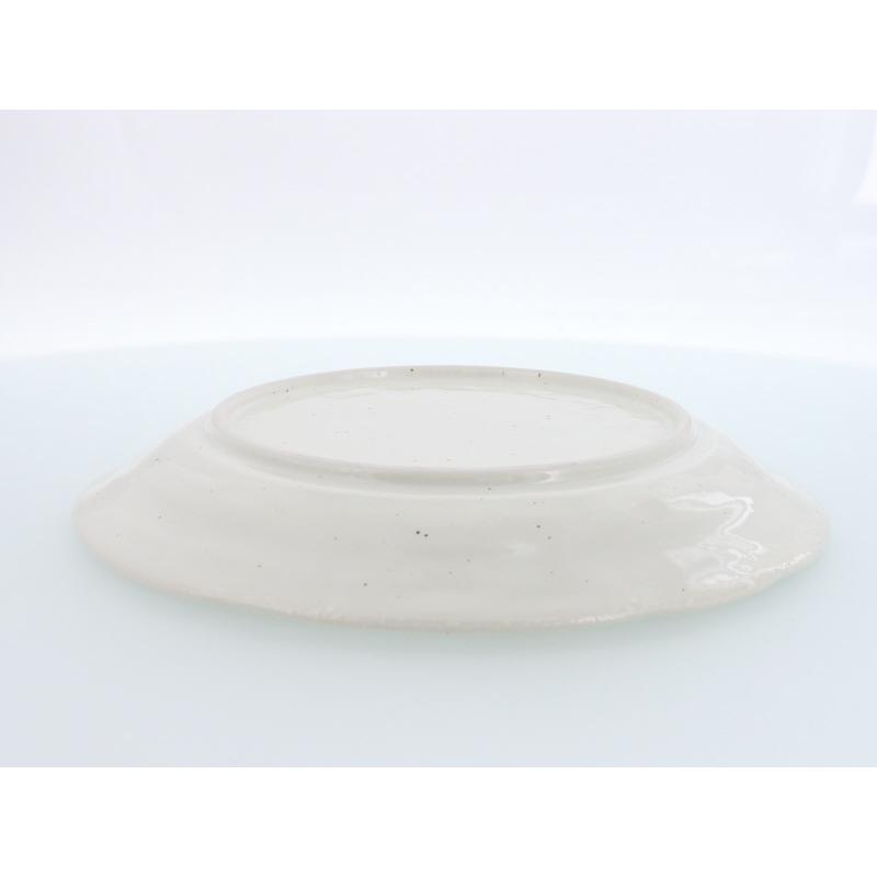 深皿 21.5cm 粉引 手描き赤絵 和食器 プレート お皿 皿 食器 取り皿