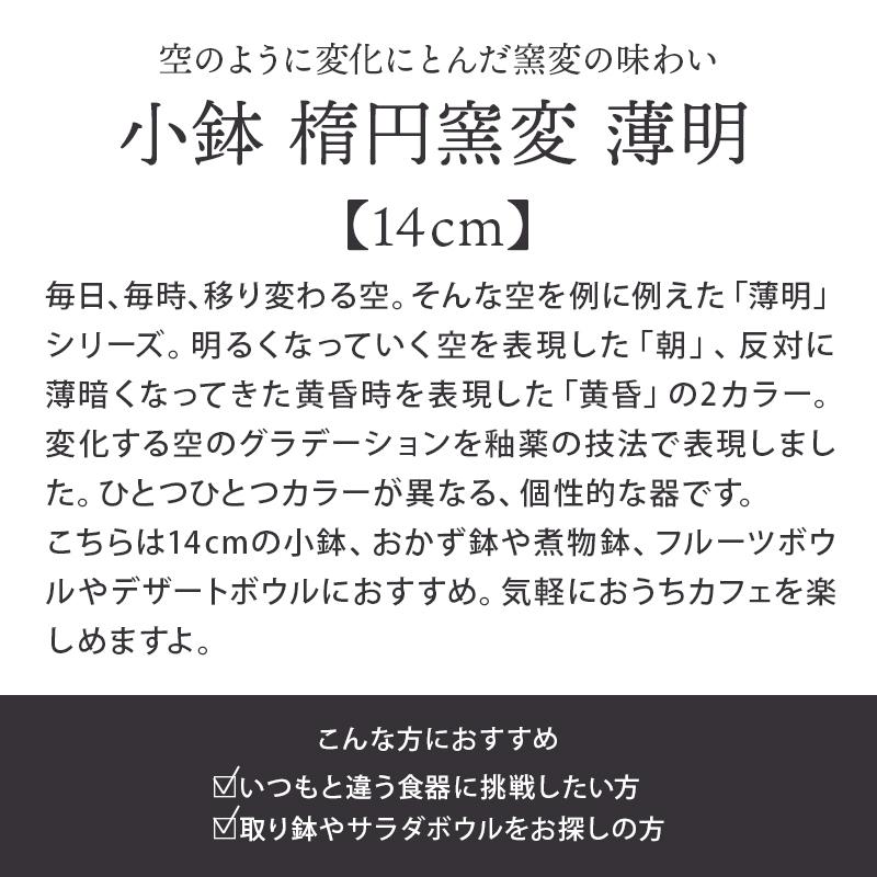 小鉢 楕円窯変 14cm 薄明ボウル 鉢 お皿 皿 和食器 おしゃれ 食器 おかず 中鉢 取り鉢 取り皿 前菜鉢 副菜鉢 デザートボウル アイスカップ ヨーグルトボウル｜shokki-east｜04