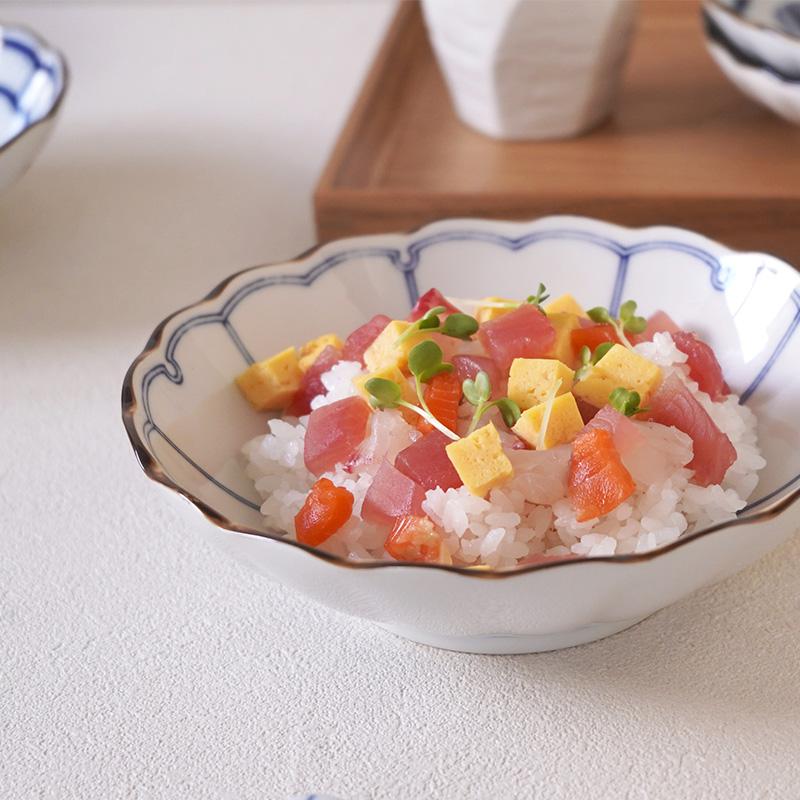 浅鉢 17cm 菊形 食器 皿 お皿 鉢 ボウル 中鉢 取り皿 取り鉢 煮物鉢