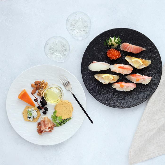 プレート 27cm スレート調 ホワイトプレート おしゃれ 皿 食器 和食器
