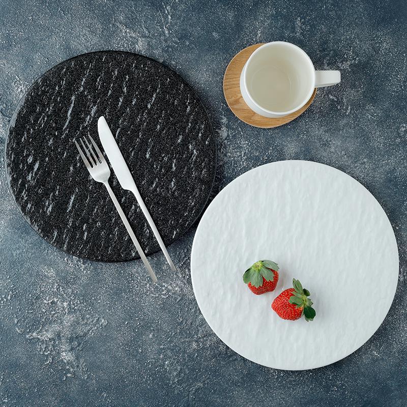 フラットプレート 25cm スレート調 ホワイトプレート お皿 皿 食器