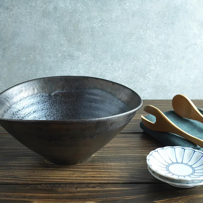 盛鉢 23cm 楕円型 鉄結晶 和食器ボウル 鉢 おしゃれ 食器 大鉢 盛り鉢