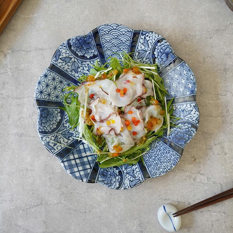 大皿 24cm 紺青華 和食器 皿 お皿 プレート おしゃれ モダン 和モダン