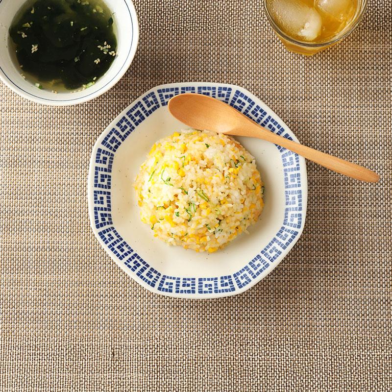 八角皿 18.5cm 雷紋龍 中華食器 チャーハン皿 炒飯 シューマイ 点心皿