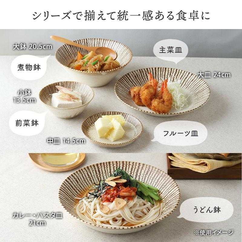 大皿 24cm チョコストライプ 和食器 モダン プレート お皿 皿 食器