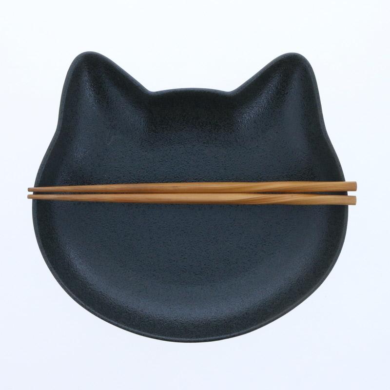ネコ型プレート 大22cm キャランチ 猫 ねこ 猫型 ねこ型 黒猫 三毛猫