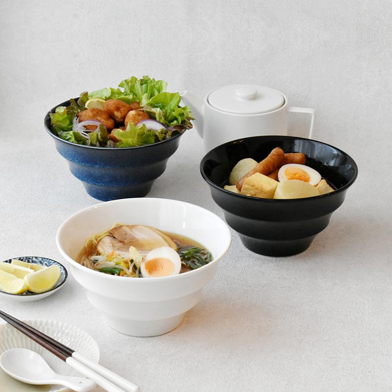 ラーメンどんぶり 軽量 19cm ボーダー 美濃焼丼ぶり 丼 麺鉢 ボウル 鉢