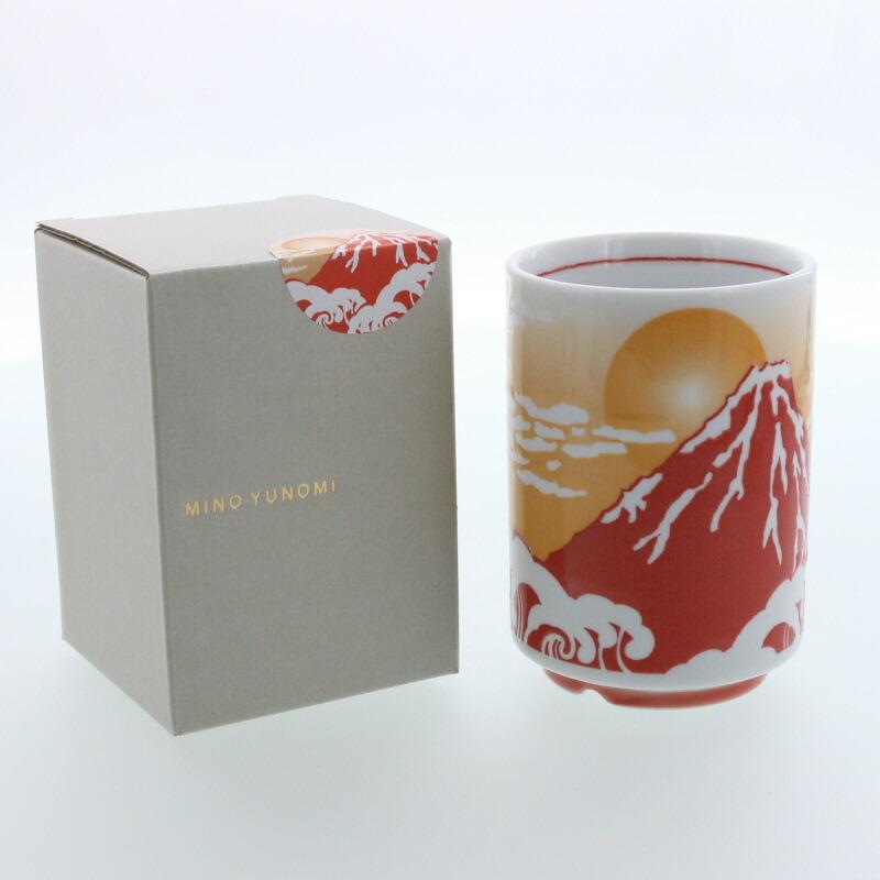 湯呑 270cc MINO YUNOMI 箱入り 鳥獣戯画 富士山 湯呑み 湯飲み ゆのみ