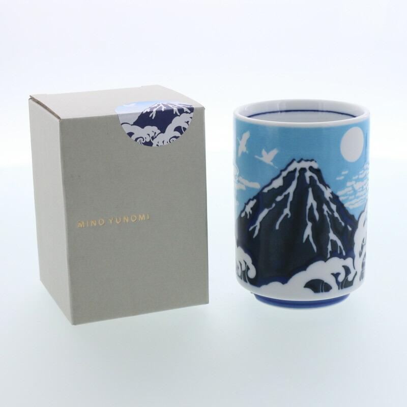 湯呑 270cc MINO YUNOMI 箱入り 鳥獣戯画 富士山 湯呑み 湯飲み ゆのみ