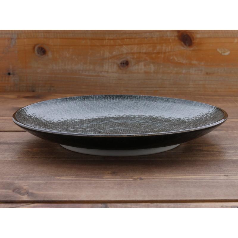 和食器 お皿 25.5cm 黒蚊帳目プレート 皿 おしゃれ 食器 大皿 ディナー