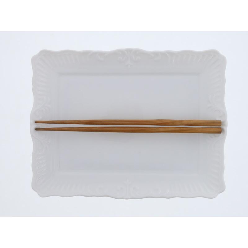 リム長角皿 L 24.3cm アラベスク ホワイト角皿 お皿 皿 プレート 食器