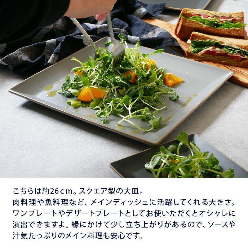 角大皿 26cm エッジライン 樹脂製 レンジ・食洗機可 プレート お皿 皿
