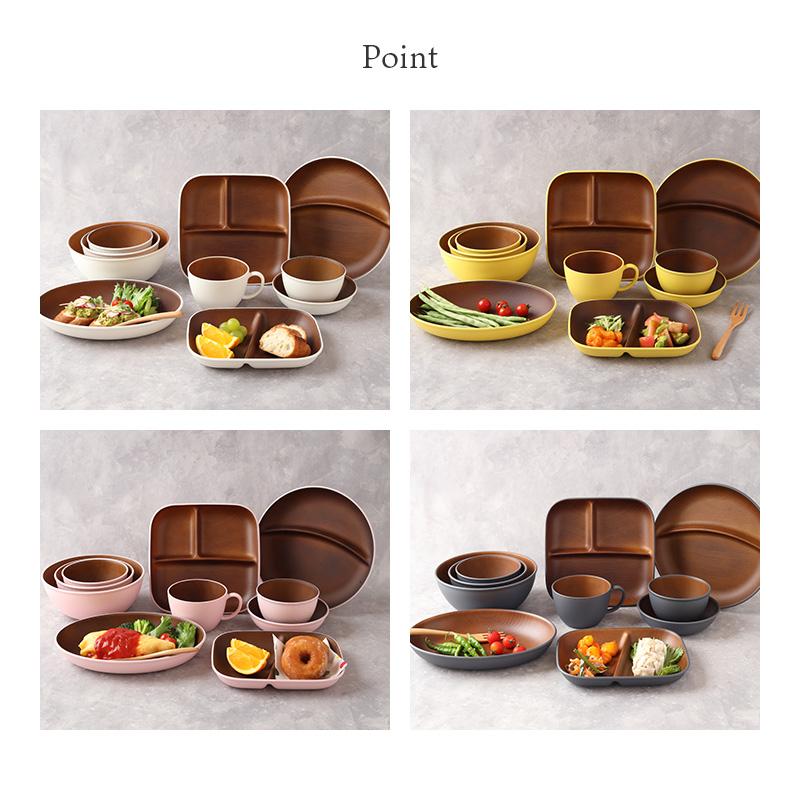 木目オーバルプレート 25.5cm isso ecco レンジ・食洗機対応 樹脂製