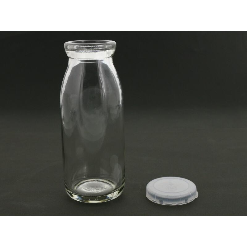 レトロ牛乳瓶 花巻ミルクプラント蓋付 レトロ牛乳瓶 花巻ミルクプラント蓋付