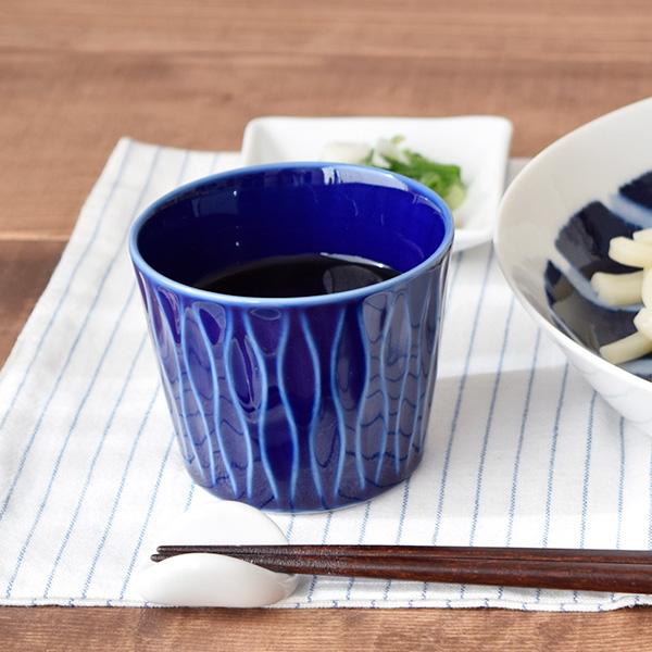青色 幾何学模様 陶器 ぐい飲み蕎麦猪口 印判 蕎麦猪口（東屋） フリーデザイン ｜ 北欧・ロングライフ