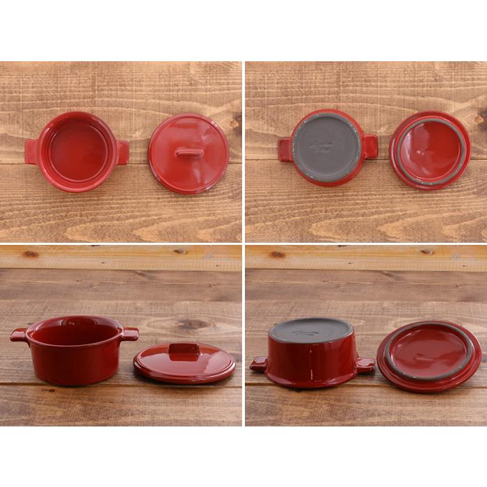 ココット　ダッジオーブン&グリルプレートセット　新品未使用　箱無し ココットボウル 蓋付 黒土 オーブンOKボウル 鉢 おしゃれ オーブン料理