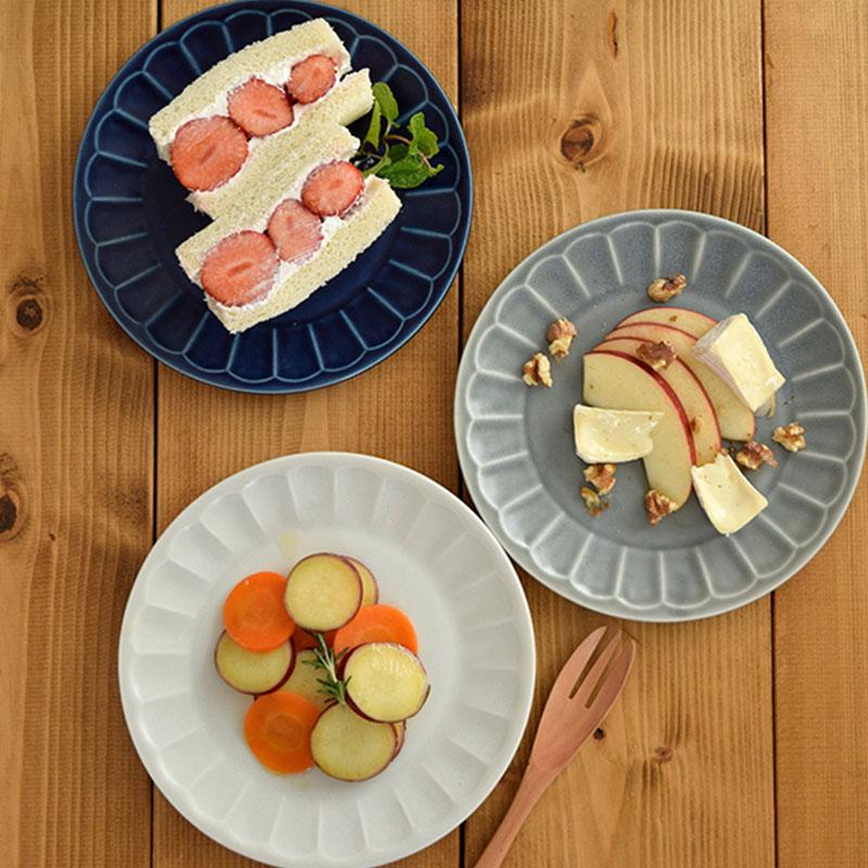 新生活食器ギフト しのぎ お花のリムプレート 食器 ギフトセット 4枚