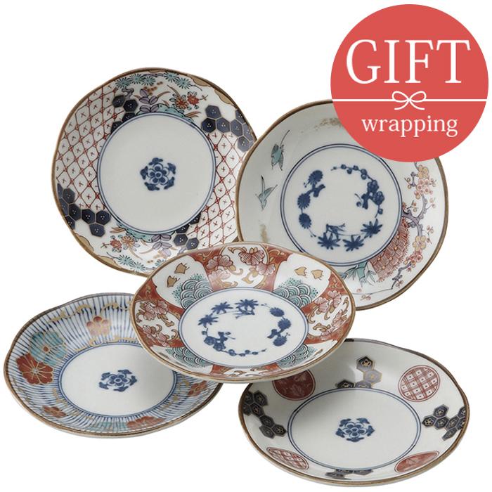 和風模様の皿 5枚セット 直径23cm伊万里焼