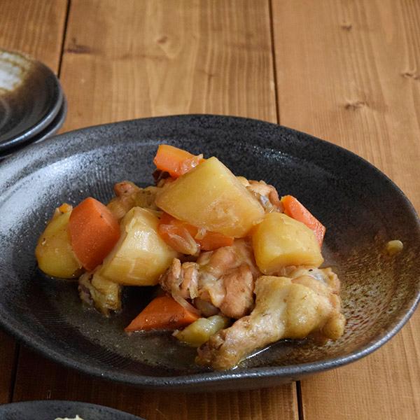 和食器 大皿 25cm 黒備前 片口櫛目皿 お皿 備前風 和風 食器 プレート