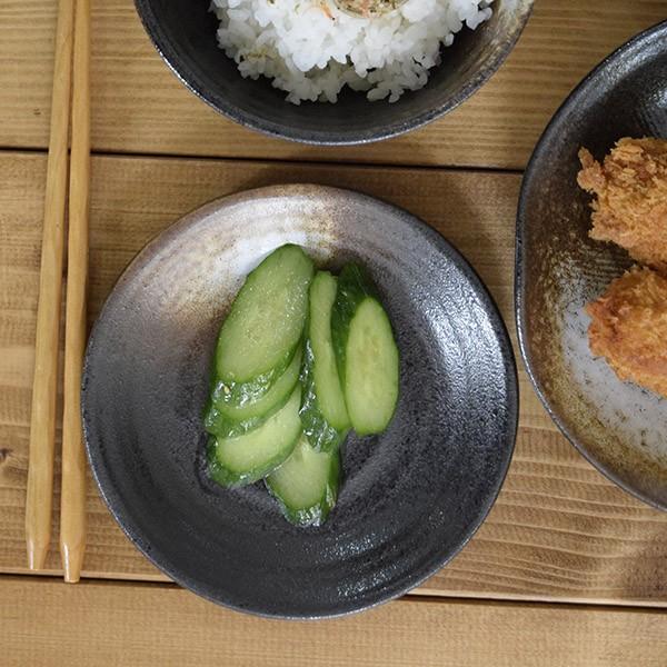和食器 小皿 14cm 黒備前 取り皿 お皿 備前風 和風 食器 プレート 醤油