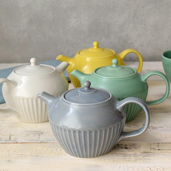 在庫一掃売り切りセール ポット しのぎストライプ 400cc シンプル 急須 茶器 コーヒーポット 紅茶 食器 洋食器 和食器 陶器 カフェ食器 モダン おしゃれ Discoversvg Com