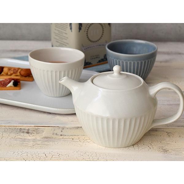 在庫一掃売り切りセール ポット しのぎストライプ 400cc シンプル 急須 茶器 コーヒーポット 紅茶 食器 洋食器 和食器 陶器 カフェ食器 モダン おしゃれ Discoversvg Com