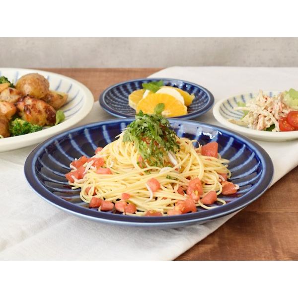大皿 青十草 25cm 和食器 プレート 皿 お皿 パスタ皿 カレー皿