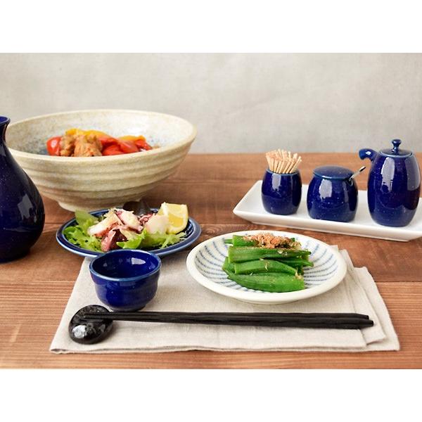 小皿 青十草 14cm 和食器 プレート 皿 お皿 中皿 取り皿 サラダ皿