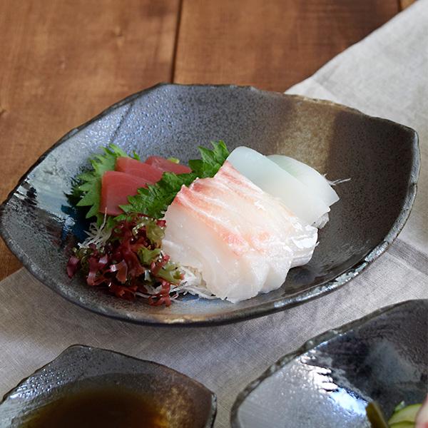 和食器 煮物鉢 変形菱型 黒海 お皿 ボウル 深皿 鉢 大鉢 中鉢 盛り皿