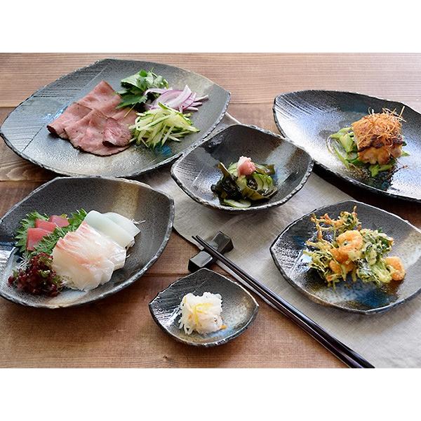 爆買和食器 小鉢 変形菱型 黒海 お皿 ボウル 深皿 鉢 取り皿 取り鉢 鍋