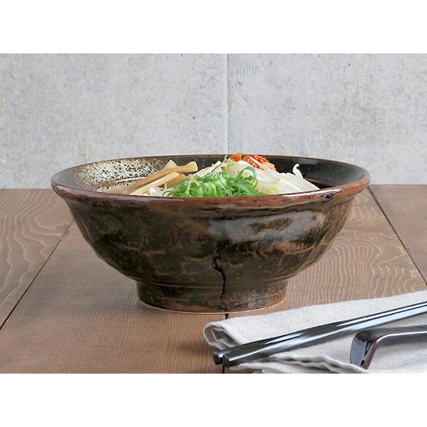 ラーメン鉢 和食器 黒 油滴結晶 石目 6.8寸ラーメン丼 丼ぶり ラーメン