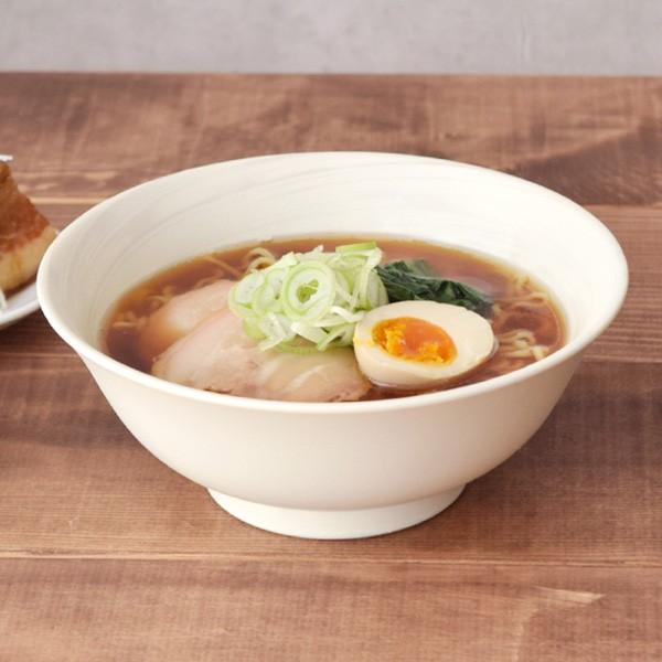 ラーメンどんぶり 19cm 渦刷毛目 クリーム 丼 丼ぶり ラーメン丼