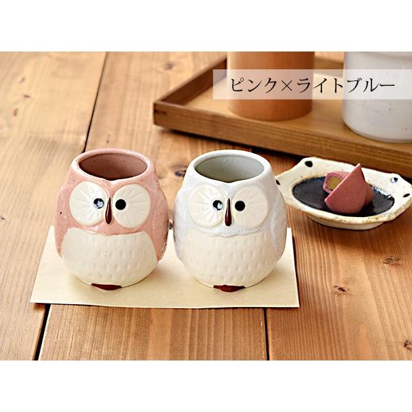 和食器ギフト 夫婦湯呑 HAPPYふくろう 送料無料 名入れ 爆買 : EAST