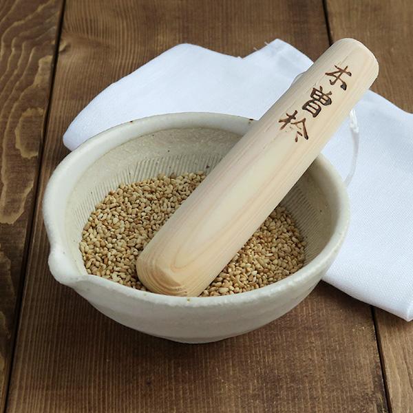 白唐津 4寸片口すり鉢＋すりこぎ セット 食器セット すり鉢 擂り鉢