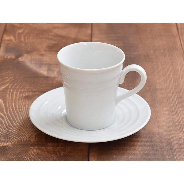 トール コーヒーカップ＆ソーサー ボーダー ホワイト コーヒーマグ