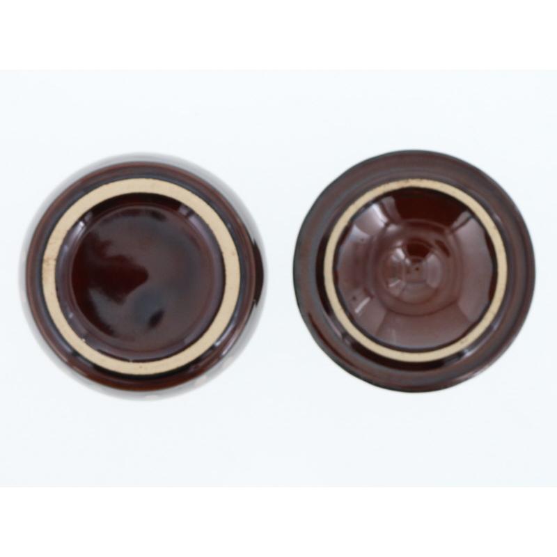 陶器 漬け物容器 蓋付き 茶色　大型 imgrc0083668107.jpg