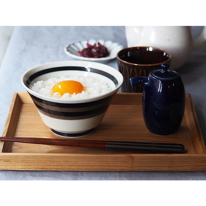 茶碗 ボーダー 台形 12.8cm 3個セット EAST Original 送料込み 和食器
