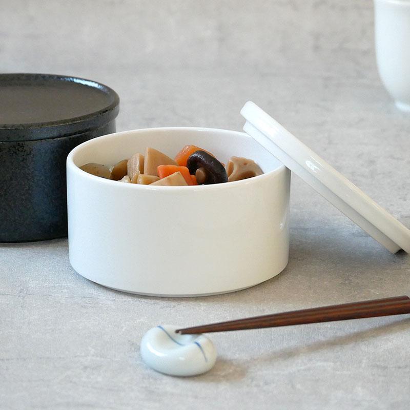 深スタッカー 12cm 白 蓋付き保存容器 おしゃれ 洋食器 ボウル サラダ