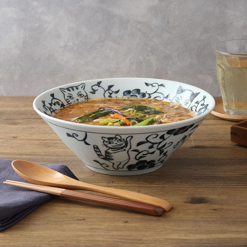 ラーメンどんぶり 4点セット 20.5cm 帰ってきた ねこまるけ ヒゲボタン
