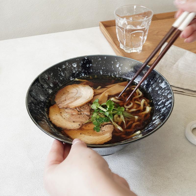 ラーメンどんぶり ＆ 小丼 13cm 2人用 4点セット 2サイズ×各2点 細雪