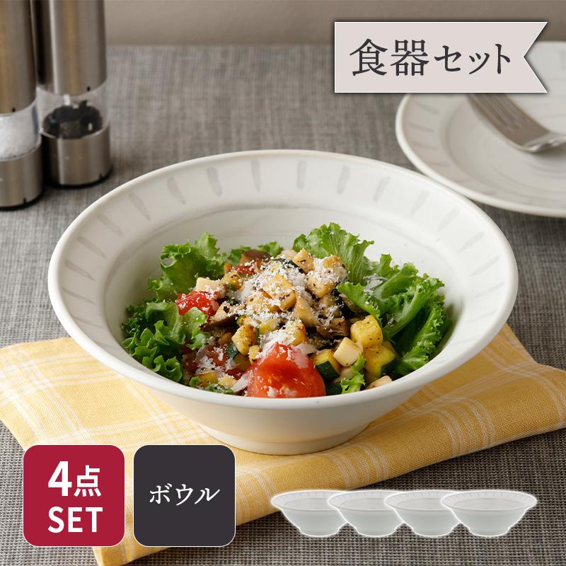 サラダボウル 20.5cm 4枚セット バース 割引セット 送料無料 和食器 