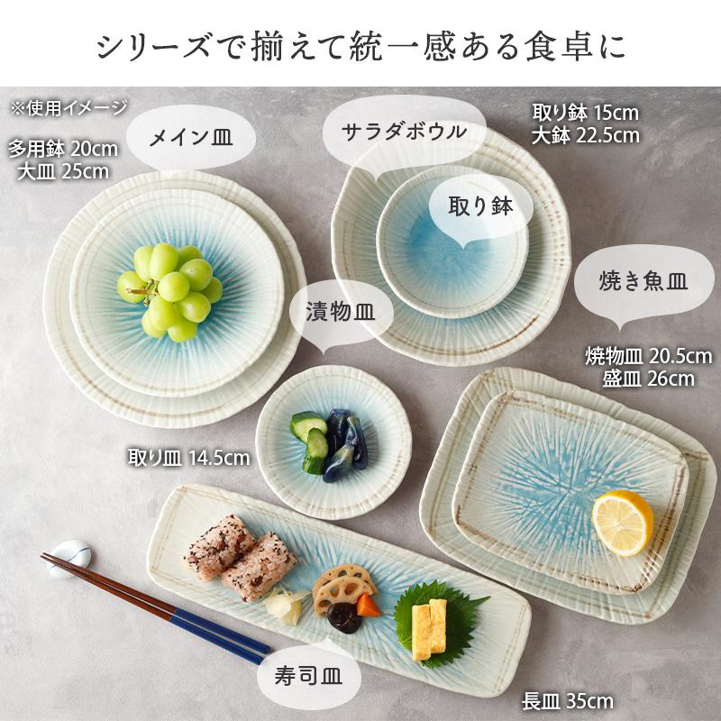 E⑦ 和皿　大皿　3枚セット 大皿 ＆ 取り皿 2人用 プレート 4枚セット 2サイズ×各2枚 雫 和食器