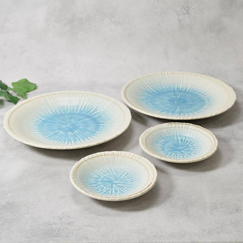大皿 ＆ 取り皿 2人用 プレート 4枚セット 2サイズ×各2枚 雫 和食器