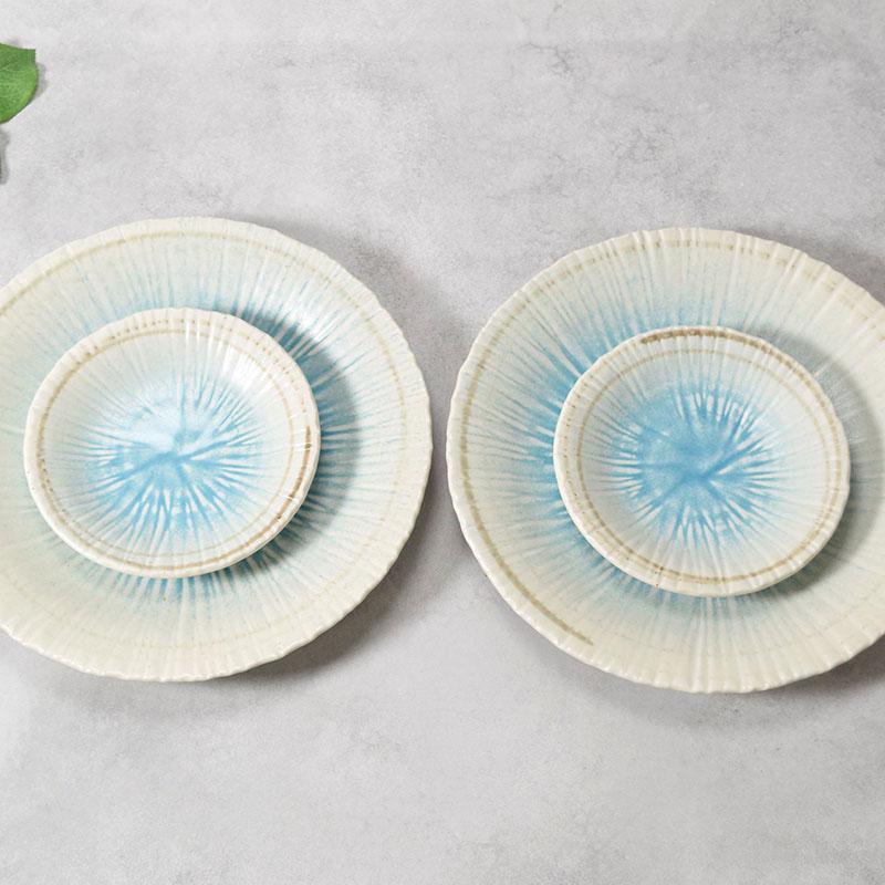 大皿 ＆ 取り皿 2人用 プレート 4枚セット 2サイズ×各2枚 雫 和食器